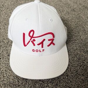 RARE Vice Golf Fugu Collection White Golf Cap with Red Katakana Embroidery